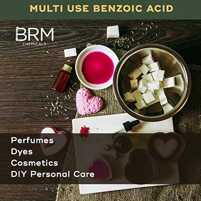 BRM CHEMICALS BENZOIC ACID - 500 GRAMS FOR PERFUME MAKING, COSMETIC MAKING & DIY PERSONAL CARE FOR FACE, HAIR, SKIN & BODY - Image 2
